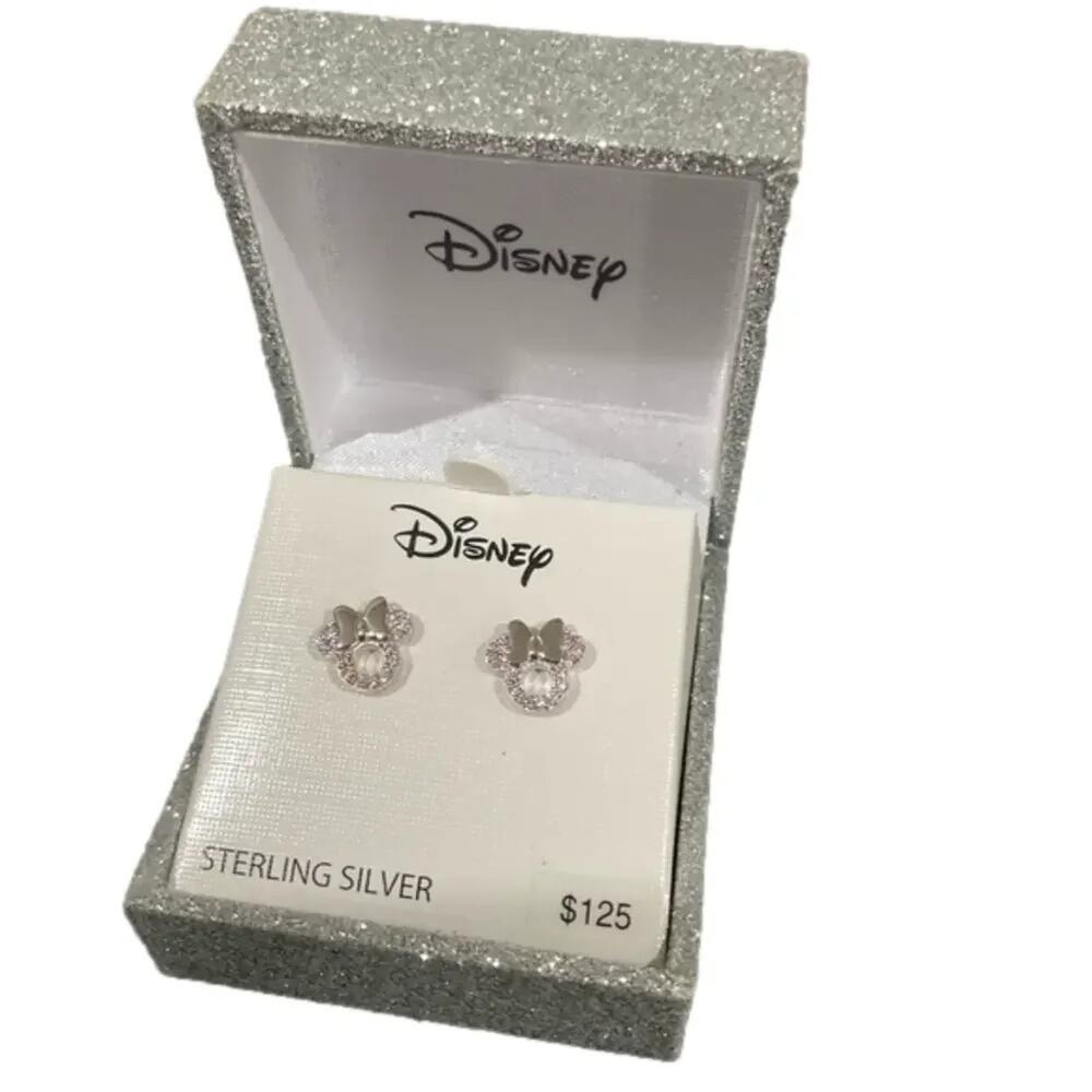 Disney Minnie Mouse Sterling Girls 14+ Earrings NEW